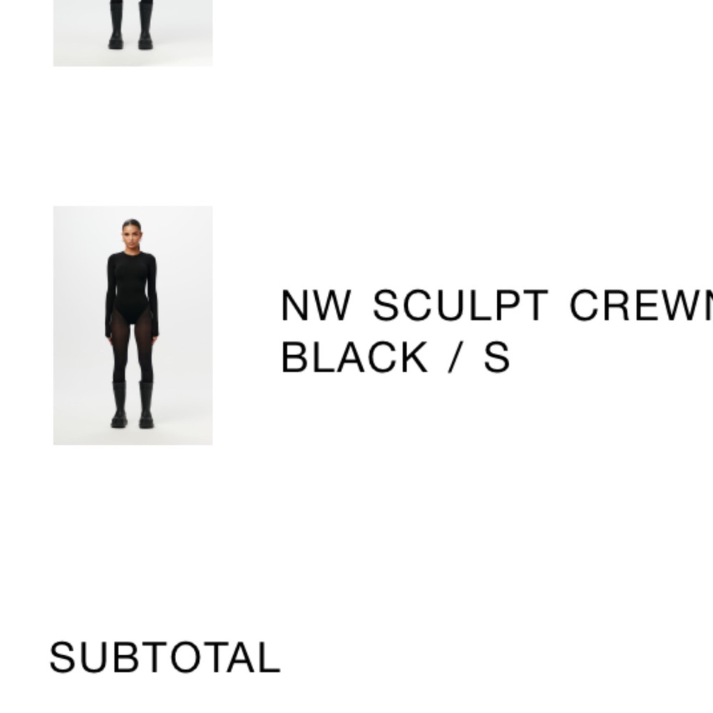 Black Sculpt Crew Neck bodysuit naked wardrobe